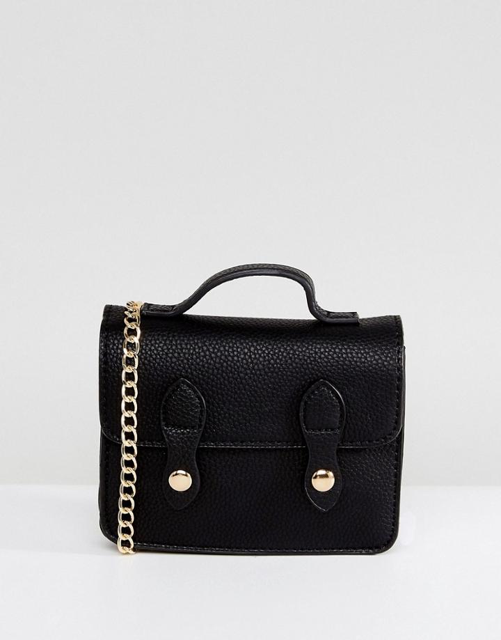 Asos Mini Satchel Bag With Top Handle - Black