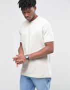 Asos Longline T-shirt In Ecru In Towelling Fabric - White