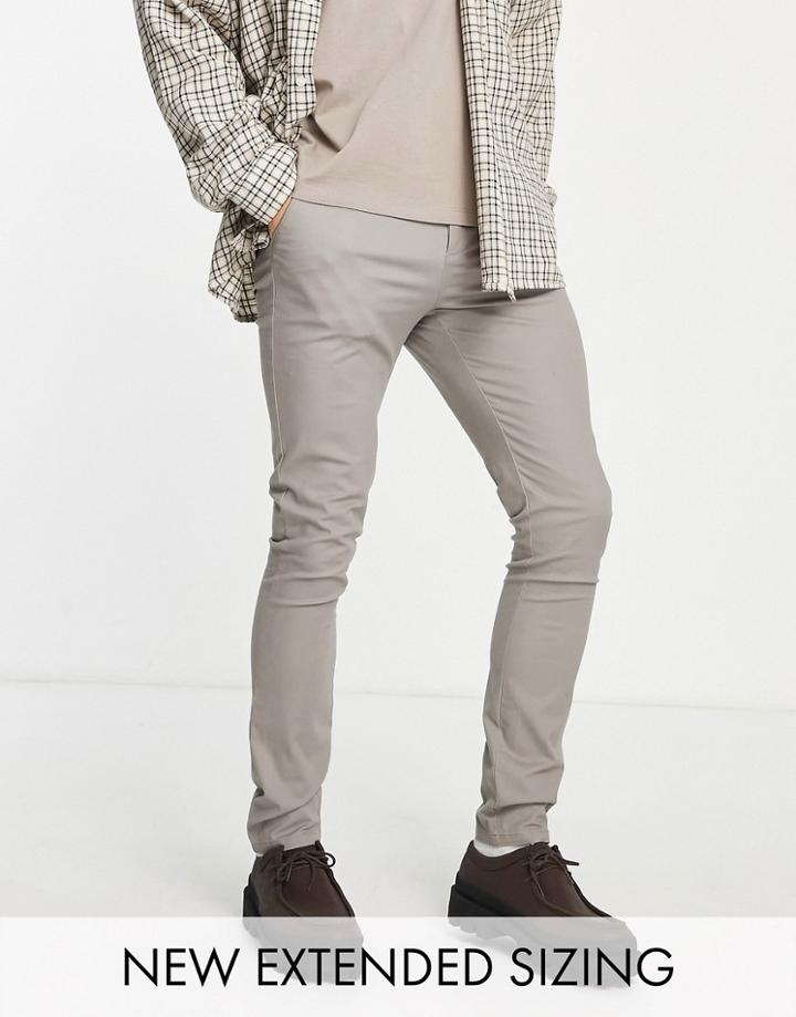 Asos Design Super Skinny Chinos In Light Gray