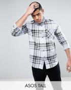 Asos Tall Skater Fit Check Shirt - Blue