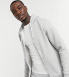 Threabare Tall Zip Thru Coordinating Sweatshirt In Gray Heather-grey