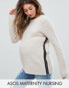 Asos Maternity Nursing Zip Side Sweater - Beige