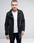 Casual Friday Trench Coat In Mid Length - Black