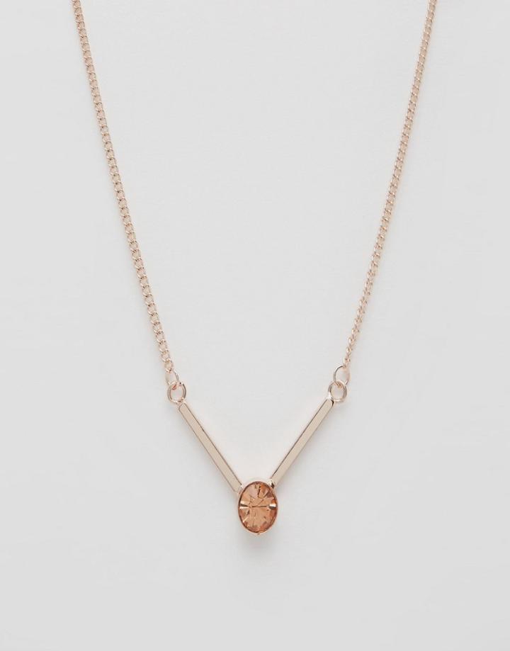 Coast Rose Gold Ball Bar Necklace - Rose Gold