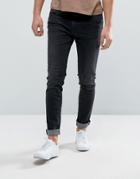 Casual Friday Skinny Jeans In Washed Black - Black