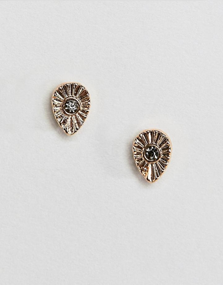 Asos Design Tiny Teardrop Stud Earrings - Gold