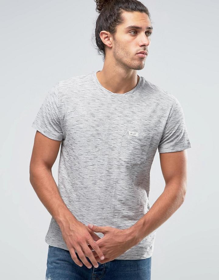 Wrangler Shortsleeve One Pocket Stripe T-shirt - Gray