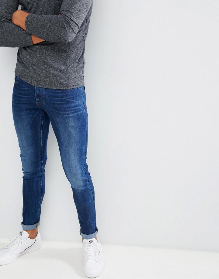 G-star Beraw 3301 Super Slim Fit Jeans In Mid Wash-blue
