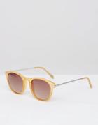 New Look Round Sunglasses In Caramel - Brown