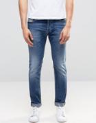 Diesel Tepphar Skinny Jeans 858k Mid Wash - Blue