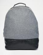 Asos Backpack With Chunky Metal Zip - Black