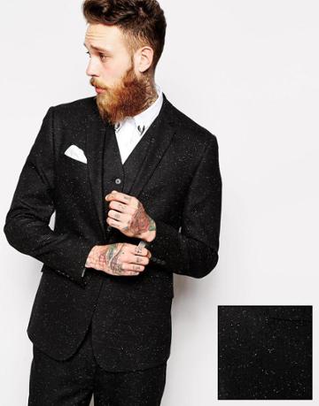 Asos Slim Fit Suit Jacket In Fleck