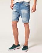 Jack And Jones Intelligence Original Roll Up Denim Shorts - Blue