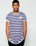 Siksilk T-shirt With Stripes And Curved Hem - Black