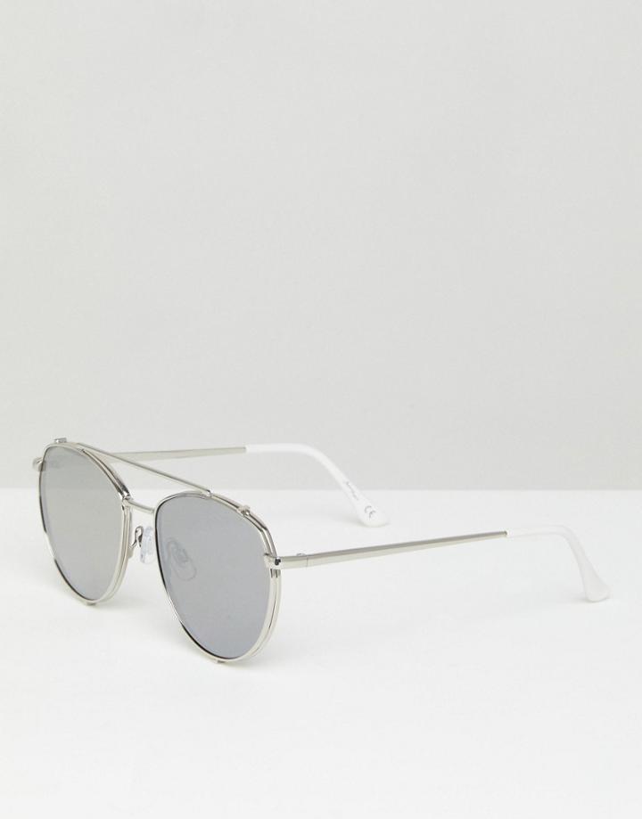 Jeepers Peepers Black Round Sunglasses With Brow Bar - Black
