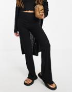 & Other Stories Recycled 3 Piece Frill Edge Jersey Pants In Black - Part Of A Set