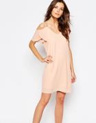 Vila Cold Shoulder Dress - Blush
