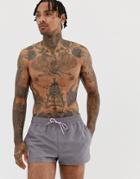 Asos Design Swim Shorts In Gray In Super Short Length - Gray