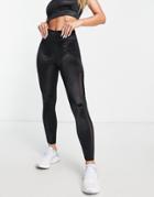 Asos 4505 High Shine Legging With Bum Ruching-black
