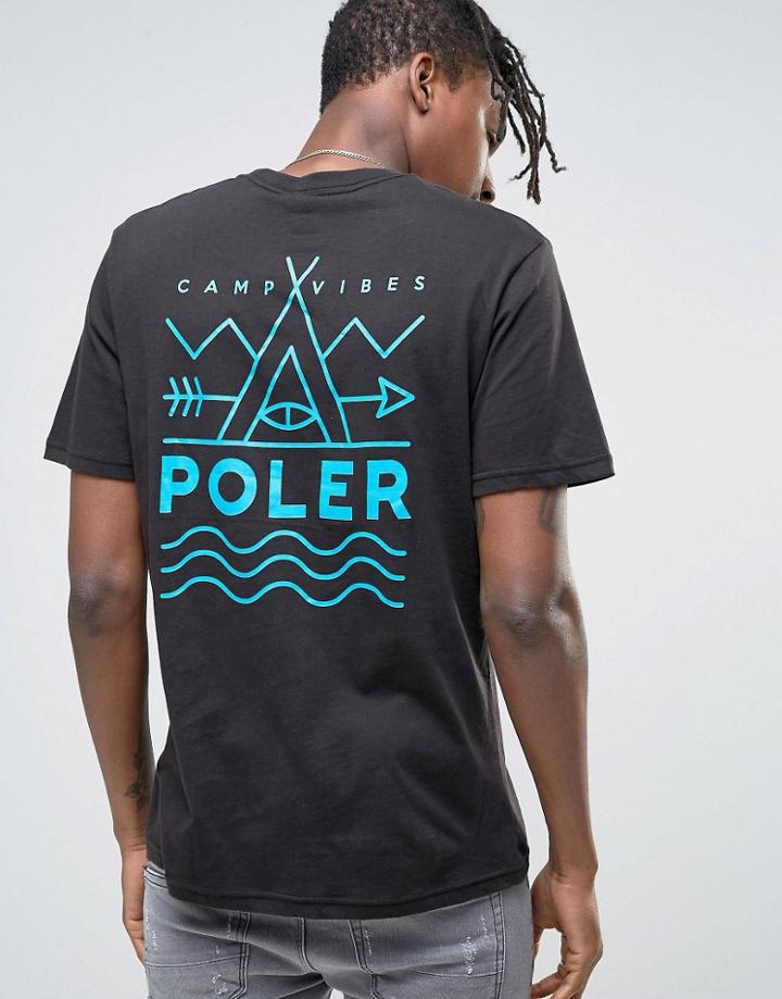 Poler T-shirt With Back Print - Black