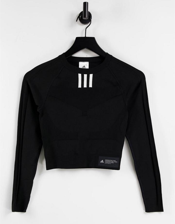 Adidas Training Long Sleeve T-shirt In Black