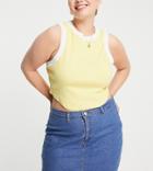 Dtt Plus Clara High Waisted Stretch Denim Skirt In Mid Blue