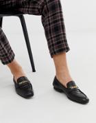 Asos Design Loafers In Black Leather With Snaffle