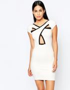 Quontum Body-conscious Dress With Cross Front
