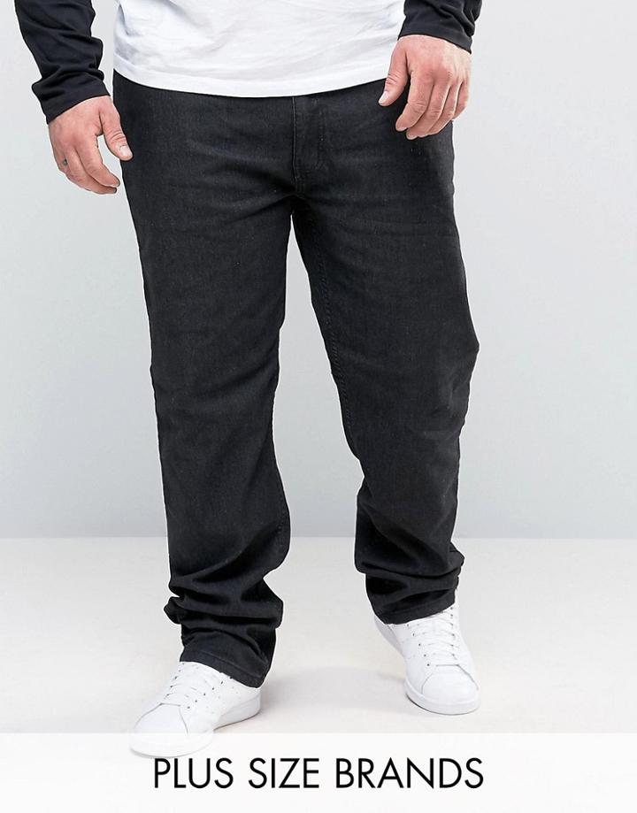 Duke Plus Jeans In Stretch Comfort Fit In Black - Black