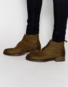 Asos Boots In Brown Leather With Borg Lining - Brown