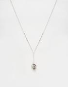 Asos Horse Shoe Locket Long Pendant Necklace - Silver