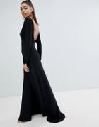 Fashionkilla Open Back Maxi Dress In Black