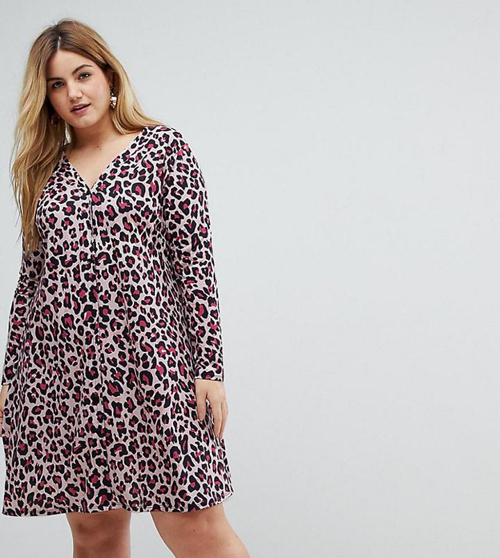 Pink Clove Button Through Tea Dress - Multi