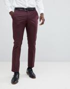 Selected Homme Slim Fit Suit Pants In Damson - Red