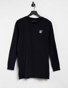 Siksilk Long Sleeve Gym T-shirt In Black