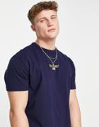 Polo Ralph Lauren Sports Capsule Central Logo T-shirt Classic Oversized Fit In Navy