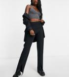 Asos Design Tall Loose Slim Leg Pant With Slit Front In Black