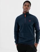 Jack & Jones Originals 1/4 Zip Fleece Sweatshirt - Navy