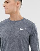 Nike Swimming Long Sleeve Hydroguard T-shirt In Navy