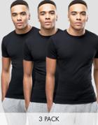 Original Penguin 3 Pack Lounge T-shirt In Black - Black