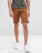 Pull & Bear Slim Fit Shorts In Rust - Rust