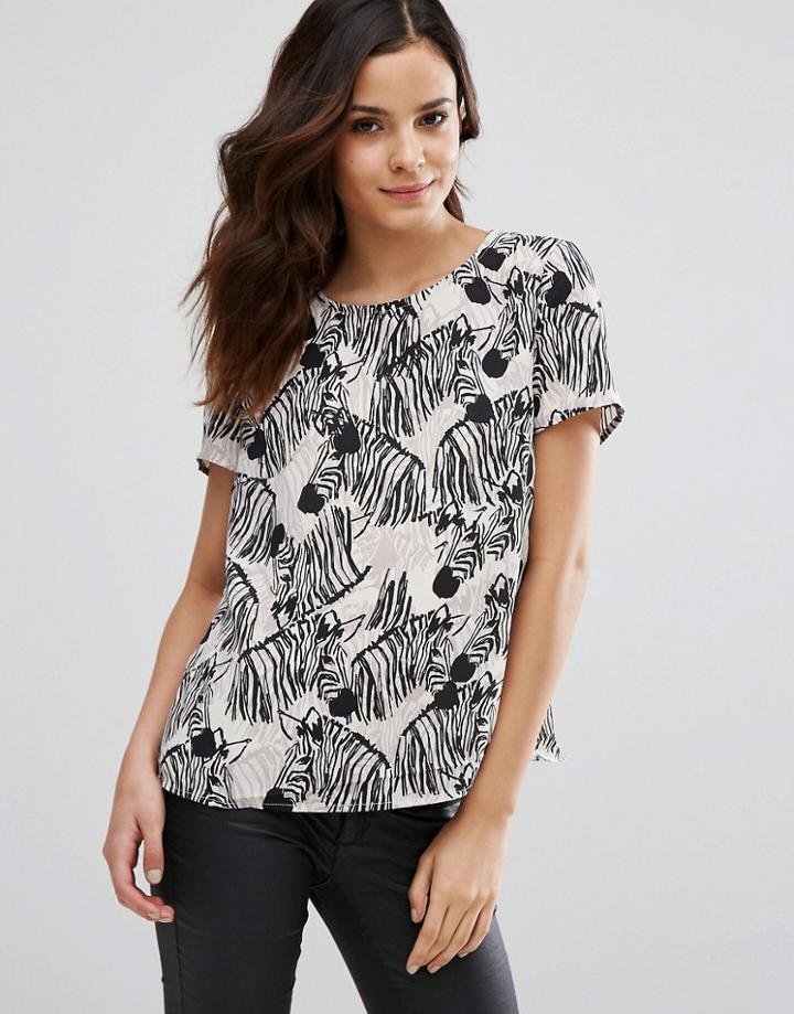 Sugarhill Boutique Lola Zebra Print Top - Black
