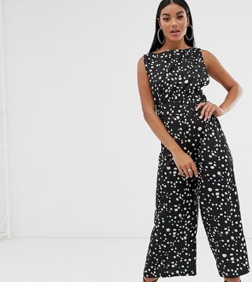 Pretty Lavish Jumpsuit In Polka Dot - Black