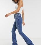 New Look Tall Flared Jeans In Mid Blue-blues