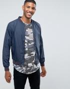 Brave Soul Tipped Cuff Bomber - Navy