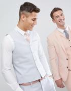 Asos Wedding Skinny Suit Vest In Ice Gray - Gray