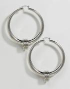 Asos Triple Ring Thick Hoop Earrings - Silver