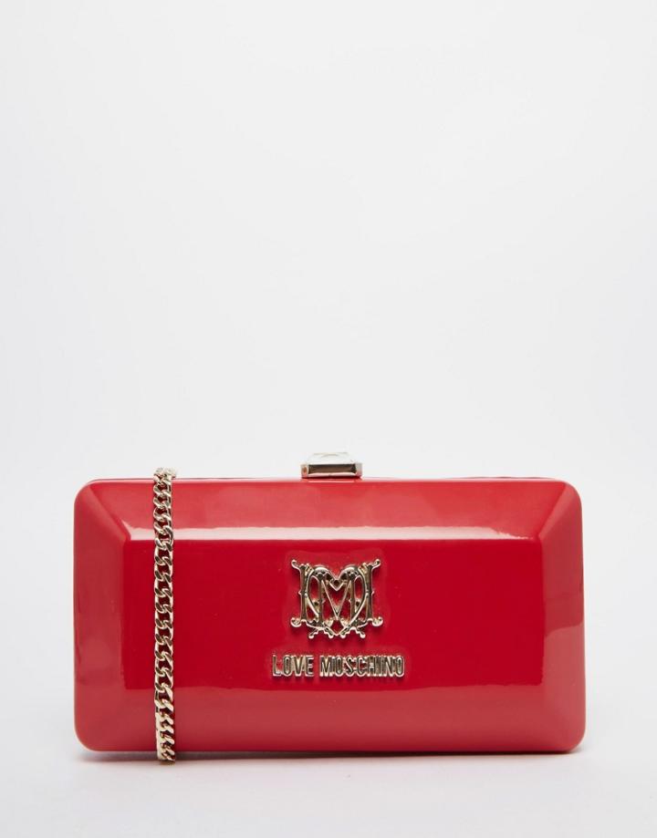 Love Moschino Box Clutch Bag - Red