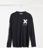 Collusion Unisex Long Sleeve Logo Organic Cotton T-shirt In Black