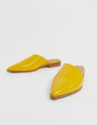 Asos Design Major Pointed Mule In Yellow - Yellow